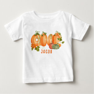 Cute Watercolor Pumpkin 1st Birthday Fall Pumpkins Baby T-Shirt
