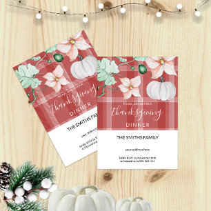Cute Watercolor Pumpkin Floral Invitation