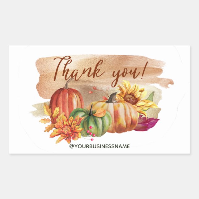 Cute Watercolor Pumpkins Thanksgiving  Sticker (Front)