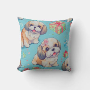 Cute Watercolor Puppy Dog, Pet Lovers Gifts Throw Pillow