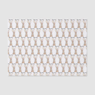 Cute Watercolor Rabbit Bunny Hare Easter Floral Tissue Paper
