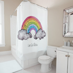 Cute Watercolor Rainbow And Clouds
