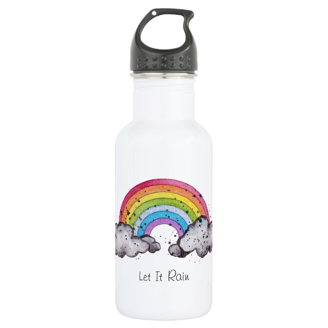 Cute Watercolor Rainbow And Clouds 532 Ml Water Bottle (Front)
