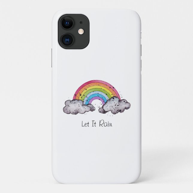 Cute Watercolor Rainbow And Clouds Case-Mate iPhone Case (Back)