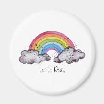 Cute Watercolor Rainbow And Clouds