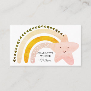 Cute Watercolor Rainbow Carte de visite de garde d