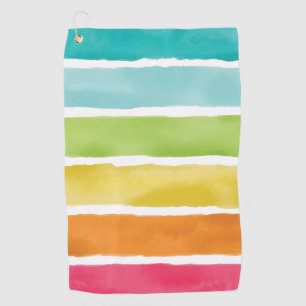 Cute Watercolor Rainbow Colours Golf Towel