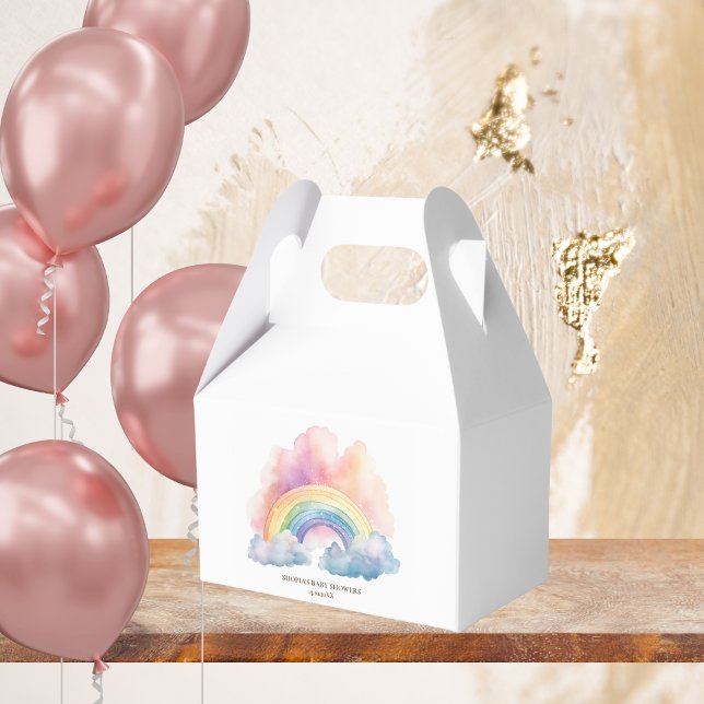 Cute Watercolor Rainbow Favor Box (Creator Uploaded)