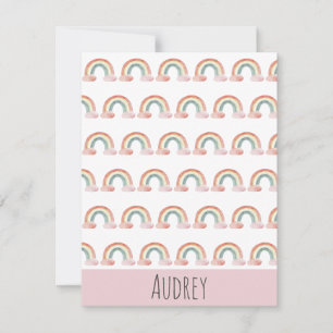 Cute Watercolor Rainbow Personalized Card