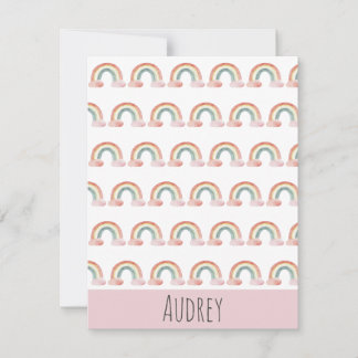 Cute Watercolor Rainbow Personalized Card