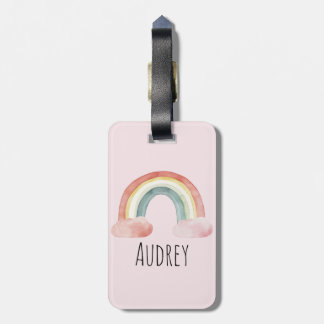 Cute Watercolor Rainbow Personalized Luggage Tag