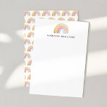 Cute Watercolor Rainbow Personalized Stationery Card<br><div class="desc">Stylish and cute personalized rainbow stationery note cards perfect for baby showers,  birthday parties,  and everyday use! Personalize the colourful rainbow stationery by adding your name or custom text. The note cards reverse to feature a watercolor rainbow pattern in shades of yellow,  pink,  coral red,  and blue.</div>