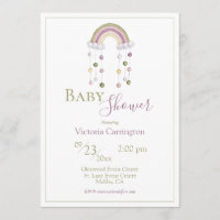 Cute Watercolor Rainbow Simple Baby Shower