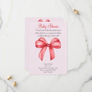 Cute watercolor red bow save the date