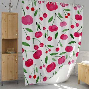 Cute watercolor red cherries pattern