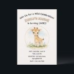 Cute Watercolor Safari Giraffe Kid's Birthday Invitation<br><div class="desc">Invite guests in adorable safari style with this watercolor elephant birthday invitation featuring a sweet baby giraffe in soft neutral tones. Perfect for safari birthday parties, jungle baby celebrations, and wild one birthdays, this personalized invitation creates a warm and memorable first impression for your special event. Personalize with your child’s...</div>