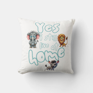 Cute Watercolor Safari Woodland Animals Throw Pillow