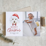 Cute Watercolor Santa Maltese Dog Photo Christmas Holiday Card<br><div class="desc">Merry Christmas! Send Christmas wishes to family and friends with a dog-themed Christmas photo card. It features a watercolor illustration of a cute Maltese dog with a Santa hat and tartan bow tie. Personalize by adding a photo, name and other details. This dog Christmas photo card is perfect for dog...</div>