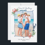 Cute Watercolor Sea creatures Christmas Photo Holiday Card<br><div class="desc">Capture the magic of the season with this personalized Christmas greeting card featuring cute watercolor sea creatures. This beautifully crafted card is perfect for sending warm wishes to your loved ones during the holidays.</div>