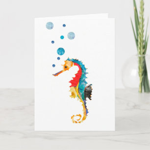 Cute Watercolor SEA HORSE seahorse Ocean Animal Card