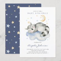 Cute Watercolor Sleeping Raccoon Baby Brunch