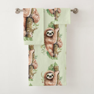 Sloth Bath Towels Zazzle CA