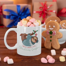 Cute Watercolor Slow & Cozy Sloth Christmas Season