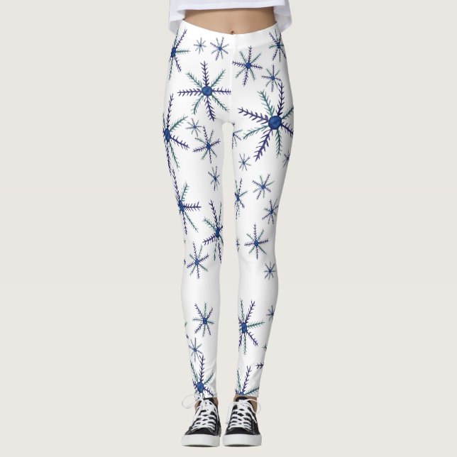 Cute Watercolor Snowflakes Legging (Front)