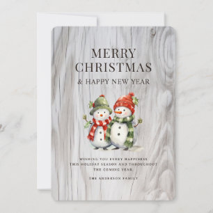 Cute Watercolor Snowman Holiday Card