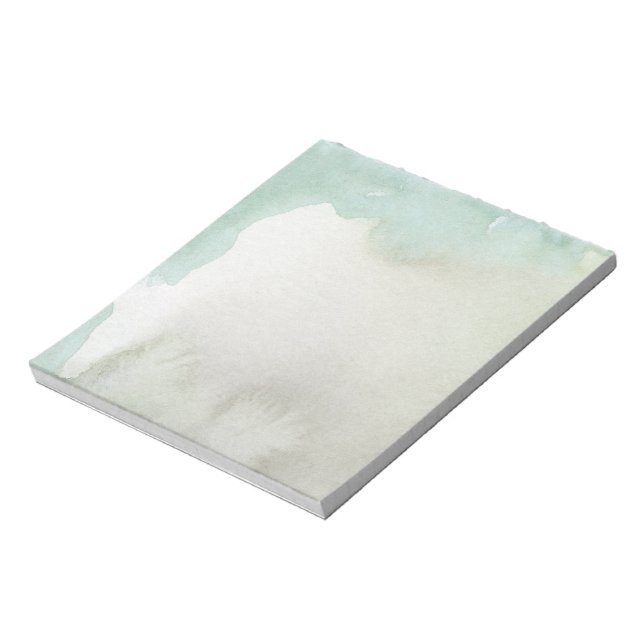 Cute watercolor splash in blue background Modern Notepad (Rotated)