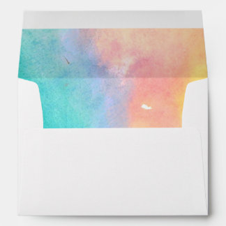 Cute watercolor splash rainbow party evenvelope envelope