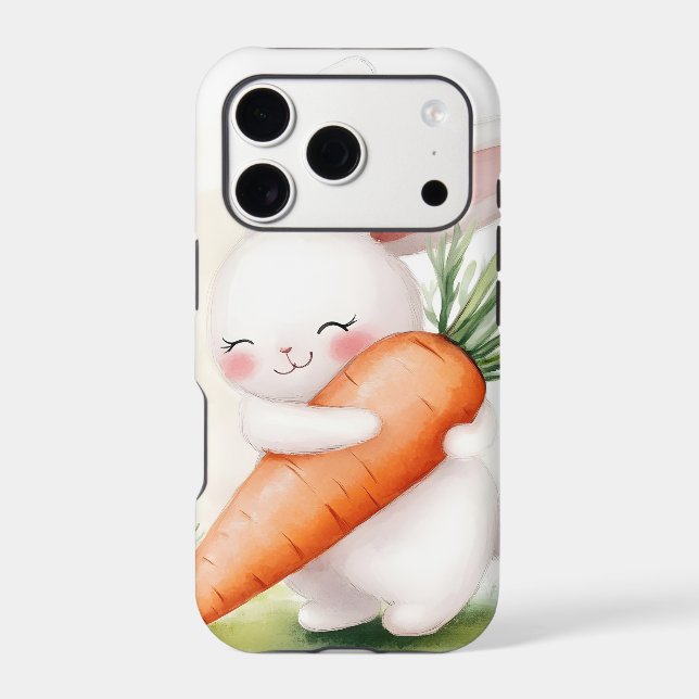 Cute Watercolor Spring Bunny Carrot (Back)