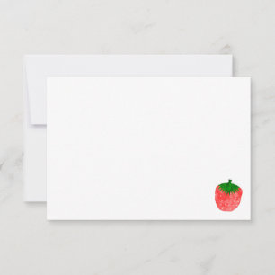 Cute Watercolor Strawberry Custom Card