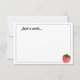 Cute Watercolor Strawberry Custom Just a Note Card