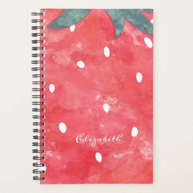 Cute Watercolor Strawberry  Planner (Front)