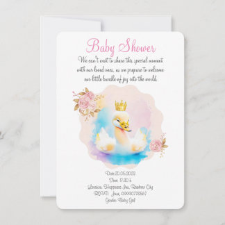 Cute watercolor swan save the date