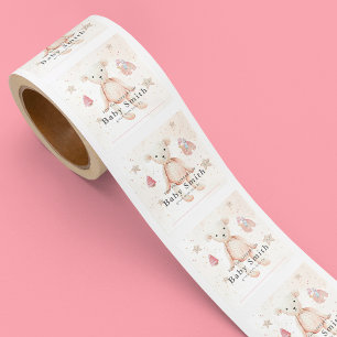 Cute Watercolor Teddy Bear Baby Toys Shower Square Sticker