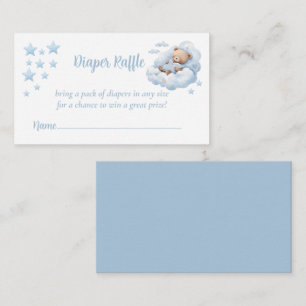 Cute Watercolor Teddy Bear Diapper Raffle Enclosure Card