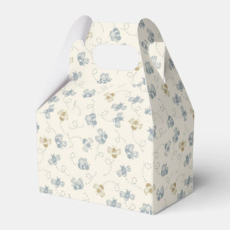 Cute Watercolor Teddy Bear & Honey Bee Baby Shower Favor Box