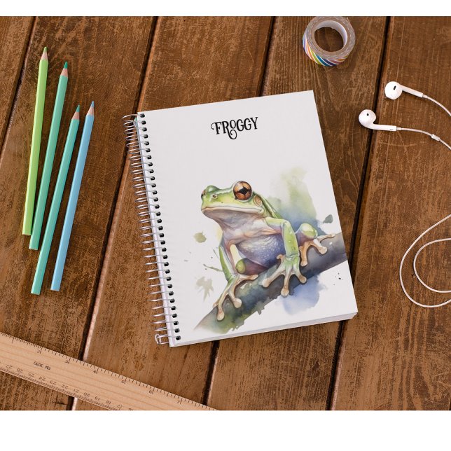 Cute Watercolor Tree Frog, custom Planner (Creator Uploaded)