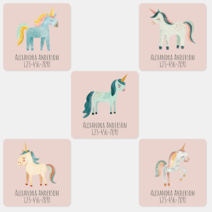 Cute Watercolor Unicorn Pink Girl Name