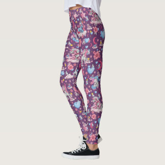 Cute Watercolor Unicorns Leggings