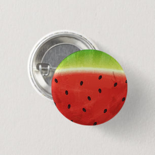 Cute Watercolor Watermelon Giant funny slice 1 Inch Round Button
