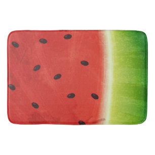Cute Watercolor Watermelon Giant funny slice Bath Mat