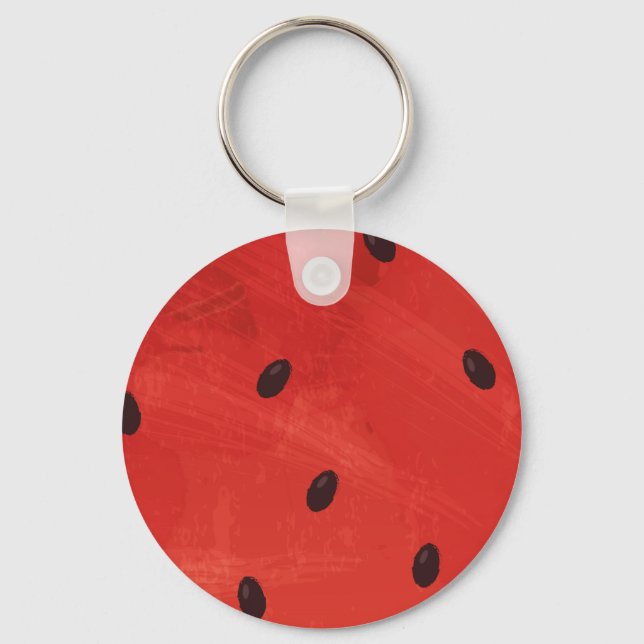 Cute Watercolor Watermelon Giant funny slice Keychain (Front)