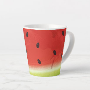 Cute Watercolor Watermelon Giant funny slice Latte Mug