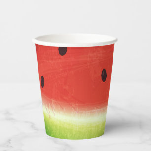 Cute Watercolor Watermelon Giant funny slice Paper Cups