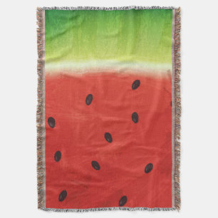 Cute Watercolor Watermelon Giant funny slice Throw Blanket
