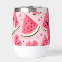 Cute Watercolor Watermelon Pattern Water Bottle