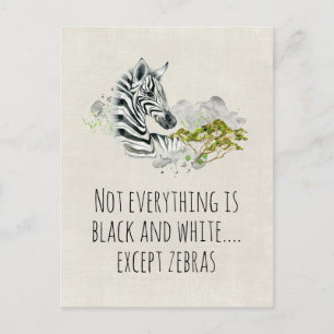 Cute Watercolor Zebra With Funny Saying Postcard